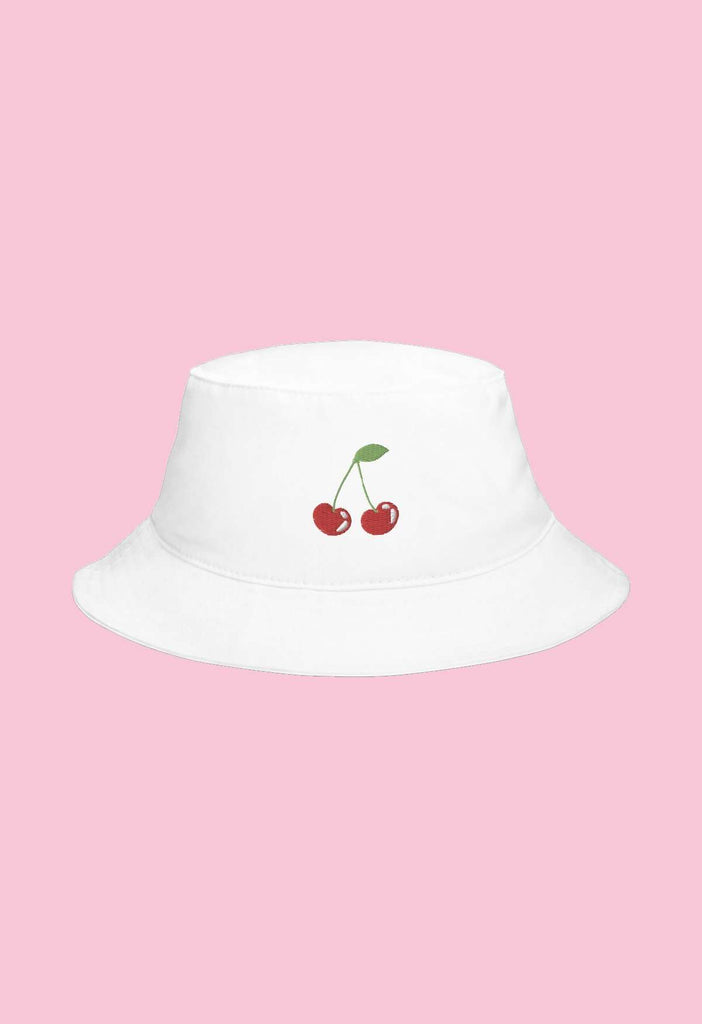 Cherry Embroidered Bucket Hat - HAYLEY ELSAESSER 