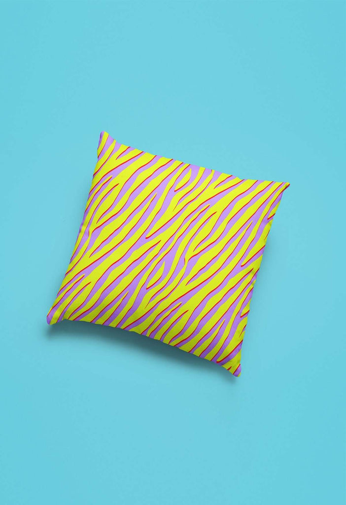 Citrus Zebra Print Throw Pillow - HAYLEY ELSAESSER 