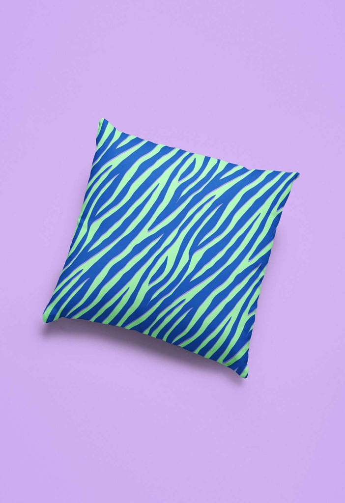 Mint Zebra Print Throw Pillow - HAYLEY ELSAESSER 