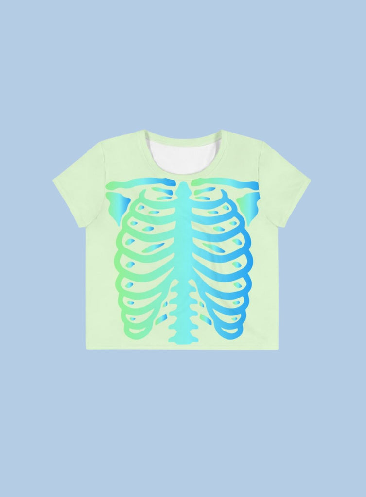 Mint Skeleton Cropped Tee - HAYLEY ELSAESSER 