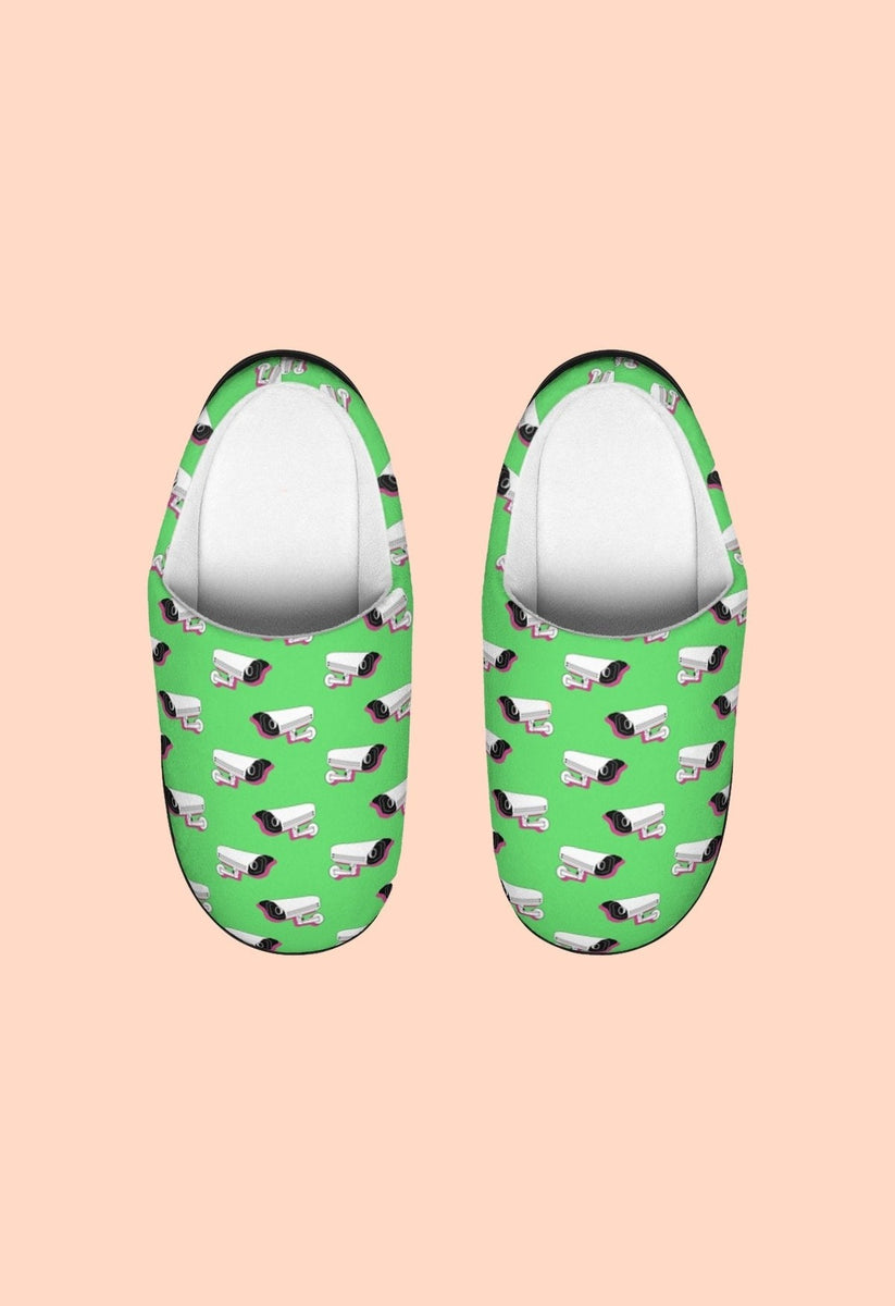 CCTV Camera Print Slippers – HAYLEY ELSAESSER
