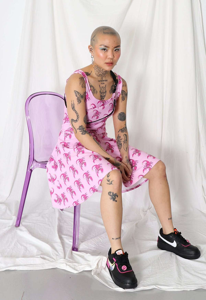 SCORPION PRINT FIT AND FLARE DRESS - HAYLEY ELSAESSER 