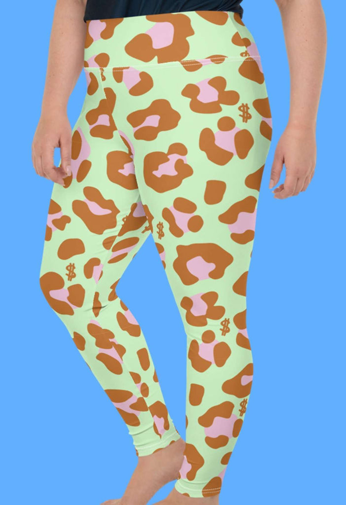 Mint Leopard Print Leggings Plus - HAYLEY ELSAESSER 
