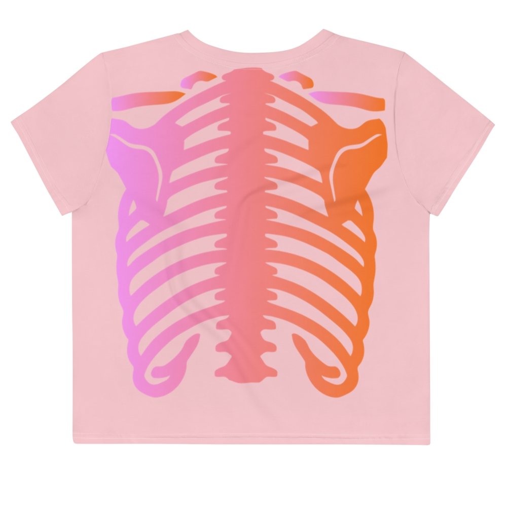 Pink Skeleton Cropped Tee - HAYLEY ELSAESSER 