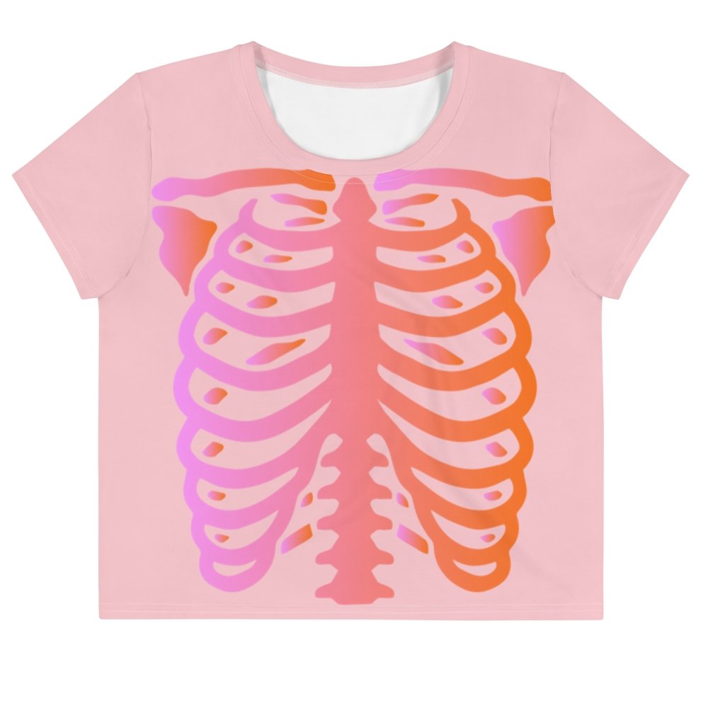 Pink Skeleton Cropped Tee - HAYLEY ELSAESSER 