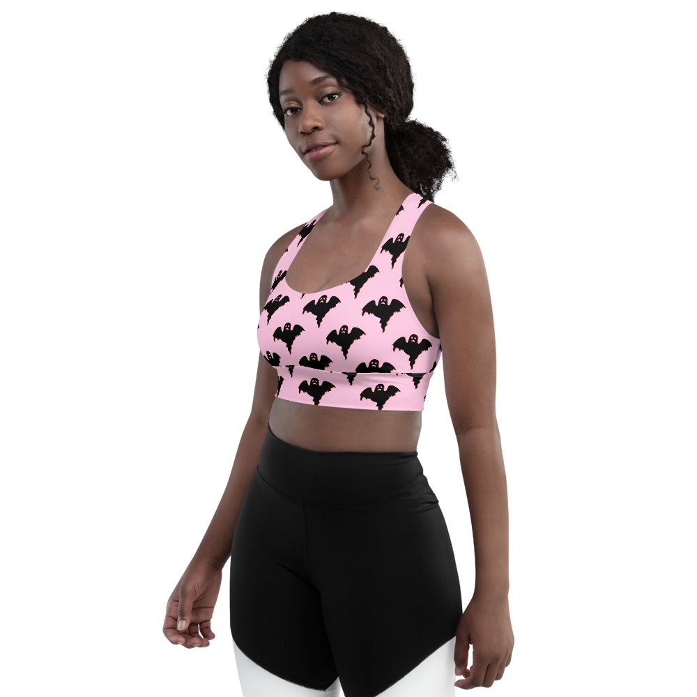 Pink Ghost Longline sports bra - HAYLEY ELSAESSER 