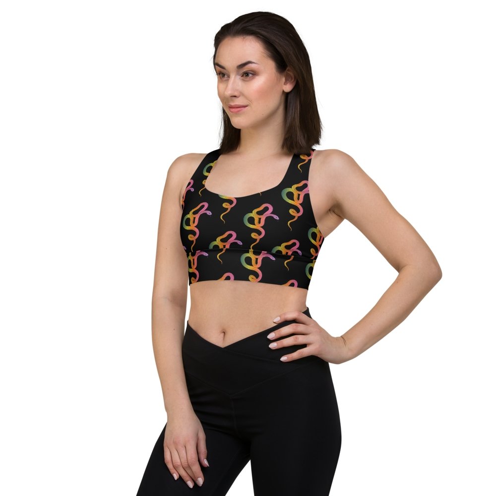 Snake Print Longline sports bra - HAYLEY ELSAESSER 