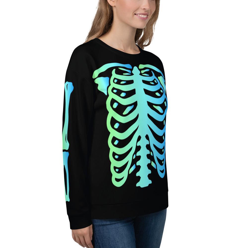 Black and Blue Skeleton Crewneck - HAYLEY ELSAESSER 