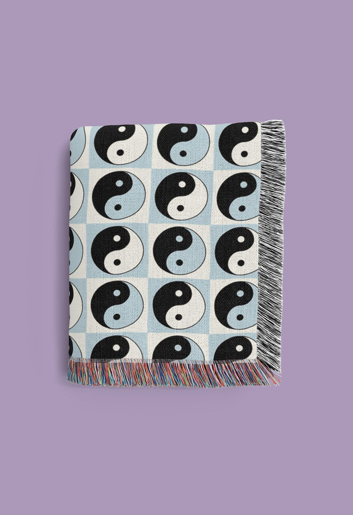 Blue Yin Yang Woven Throw Blanket - HAYLEY ELSAESSER 