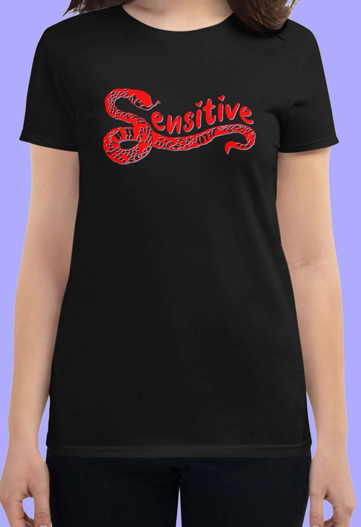 Sensitive Snake Fitted Baby Tee - HAYLEY ELSAESSER 