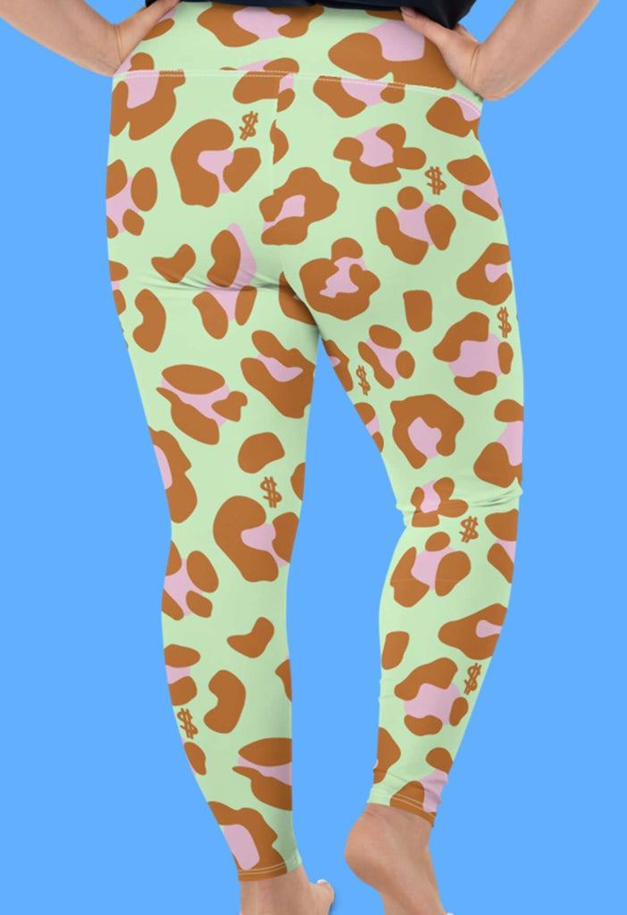 Mint Leopard Print Leggings Plus - HAYLEY ELSAESSER 