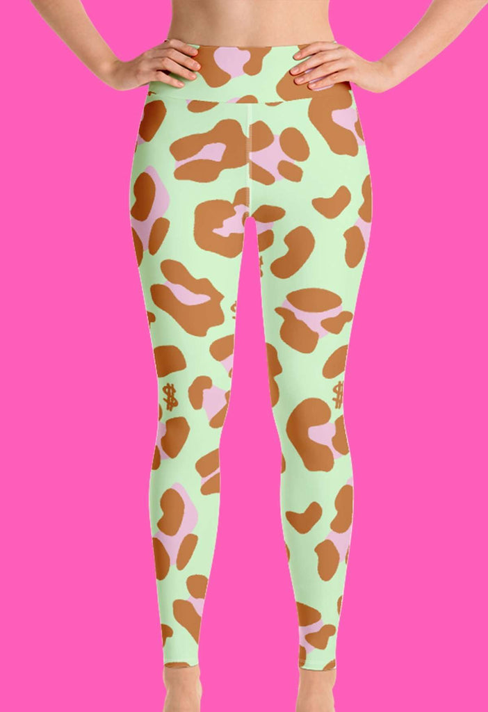 Mint Leopard Print Leggings - HAYLEY ELSAESSER 