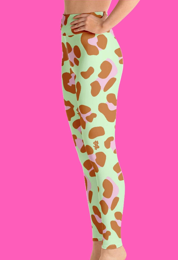 Mint Leopard Print Leggings - HAYLEY ELSAESSER 