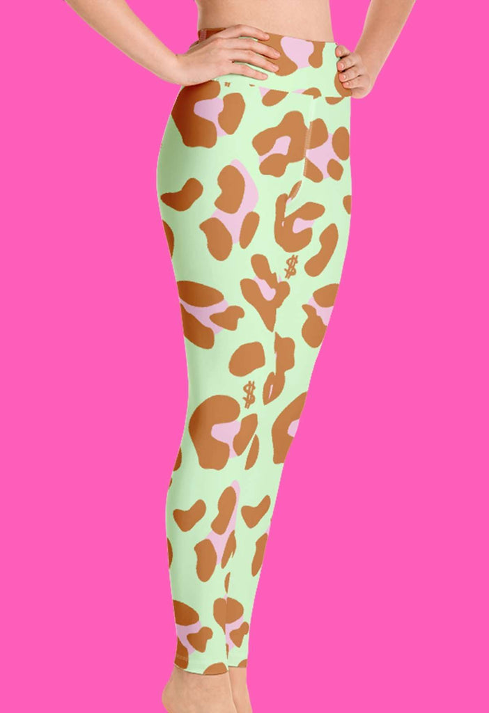 Mint Leopard Print Leggings - HAYLEY ELSAESSER 