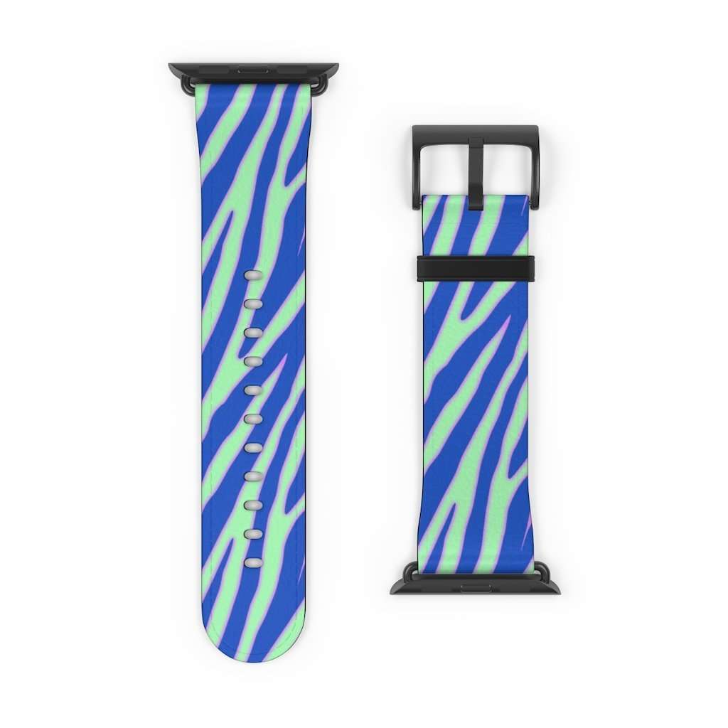 Blue Zebra Print Apple Watch Band - HAYLEY ELSAESSER 