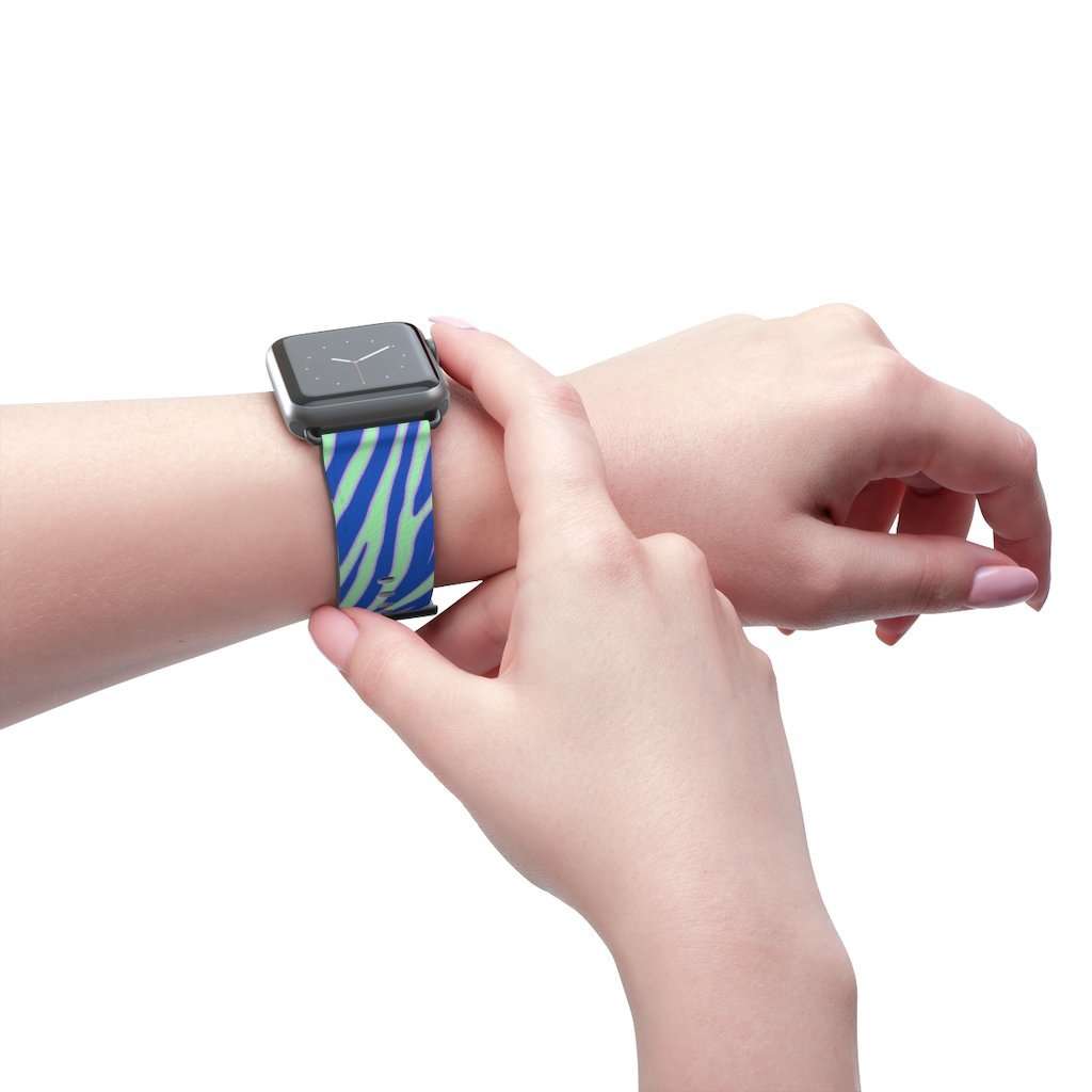 Blue Zebra Print Apple Watch Band - HAYLEY ELSAESSER 