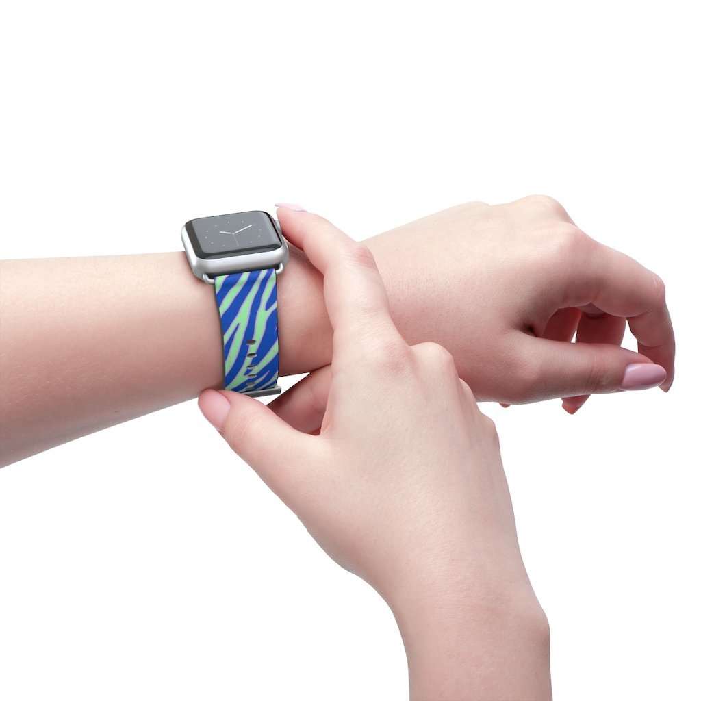 Blue Zebra Print Apple Watch Band - HAYLEY ELSAESSER 