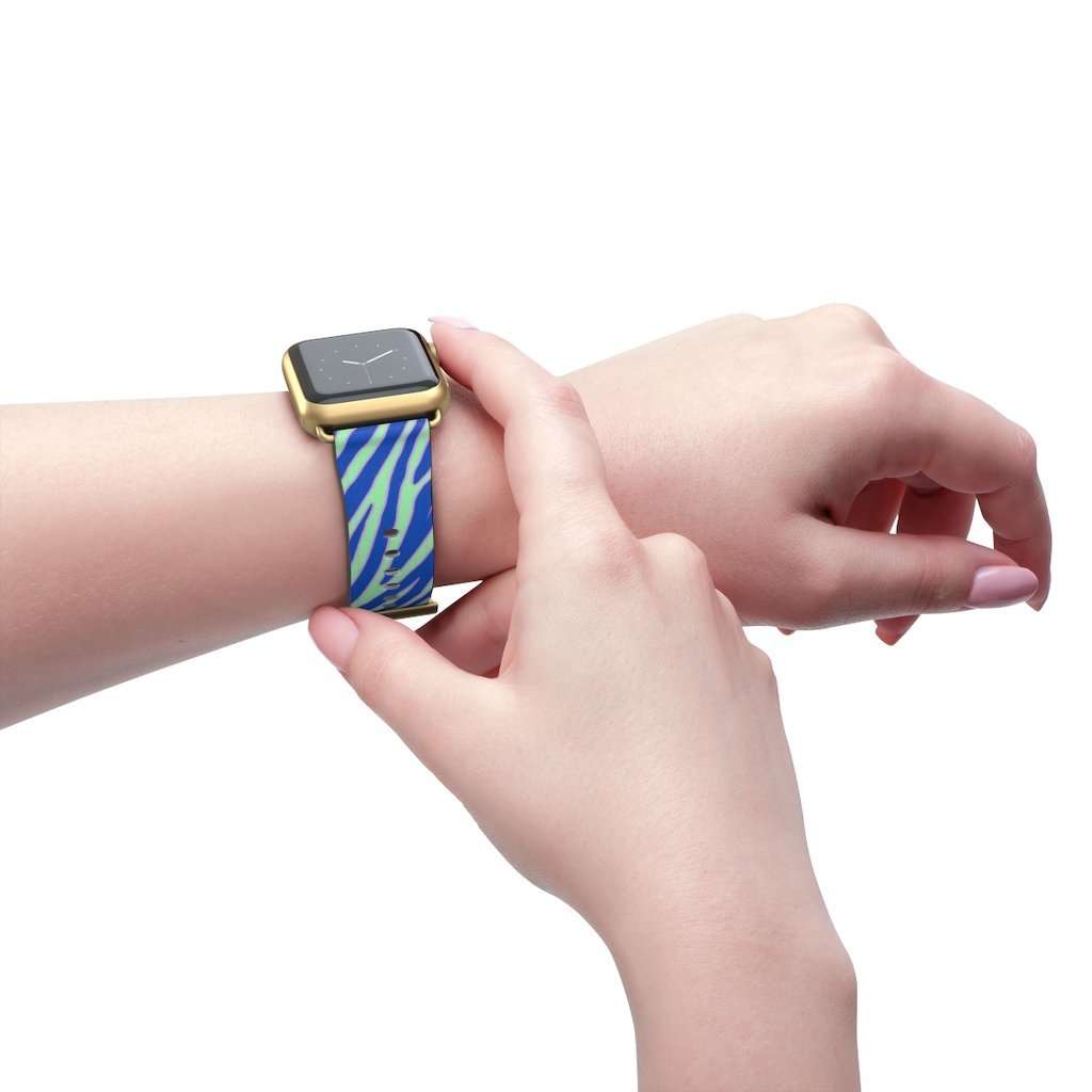 Blue Zebra Print Apple Watch Band - HAYLEY ELSAESSER 