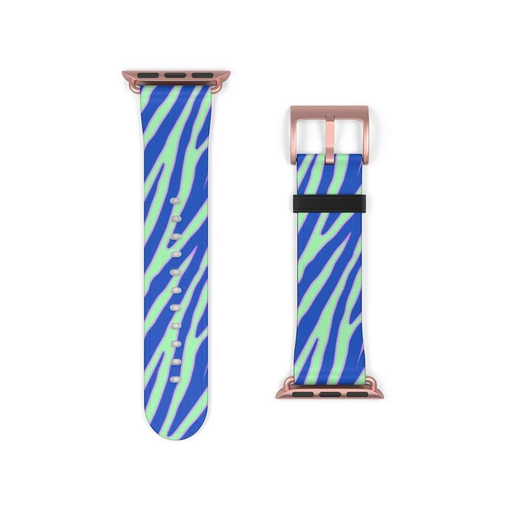 Blue Zebra Print Apple Watch Band - HAYLEY ELSAESSER 