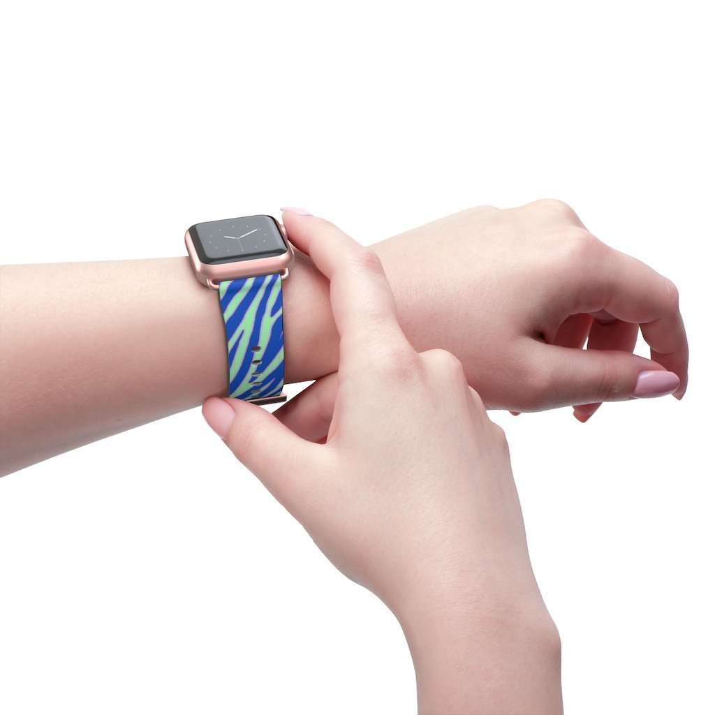 Blue Zebra Print Apple Watch Band - HAYLEY ELSAESSER 