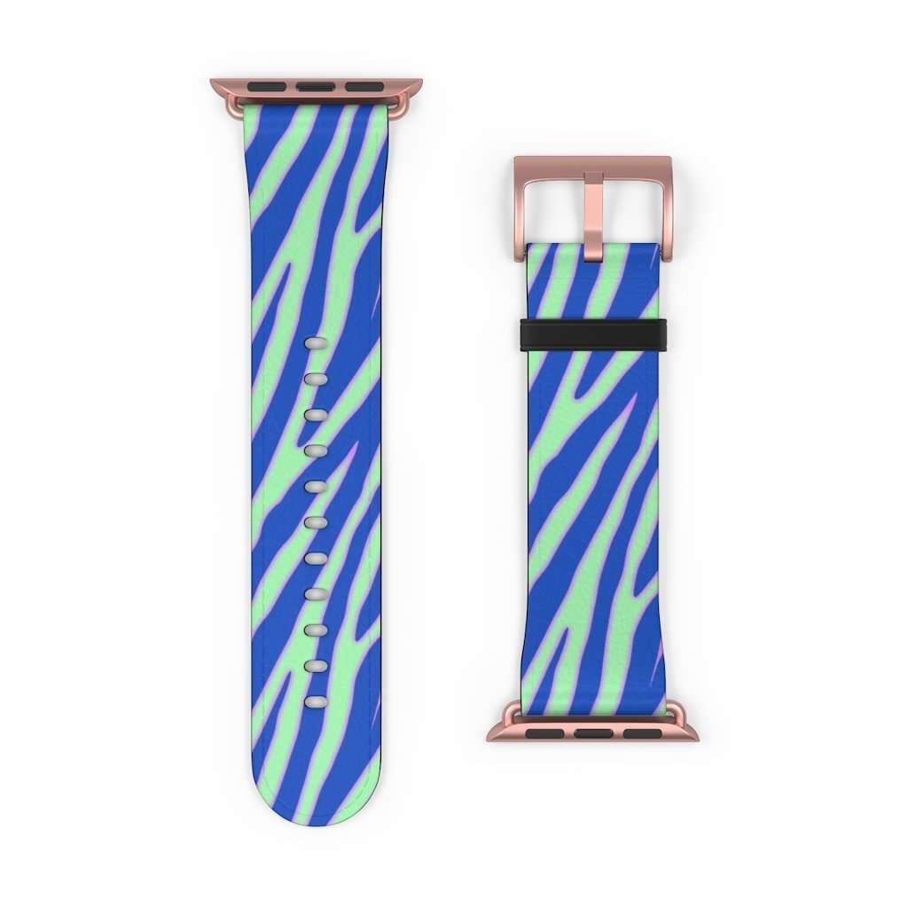 Blue Zebra Print Apple Watch Band - HAYLEY ELSAESSER 