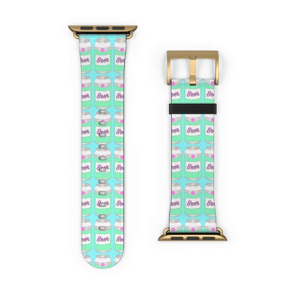 Brewski Beer Print Apple Watch Band - HAYLEY ELSAESSER 