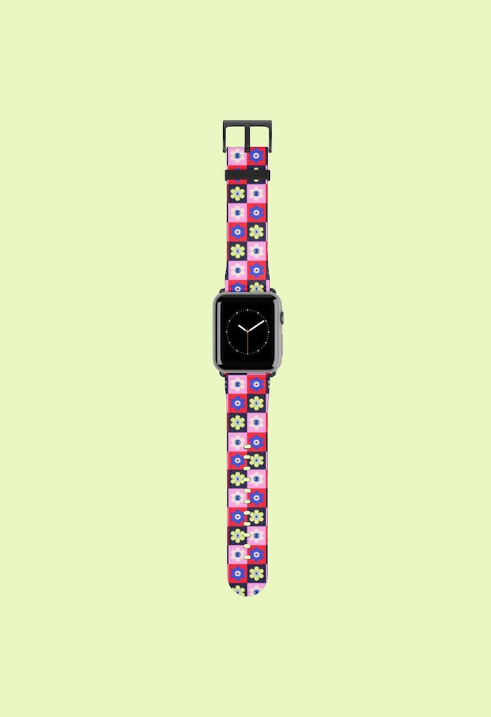Checkered Eye Flower Print Apple Watch Band - HAYLEY ELSAESSER 