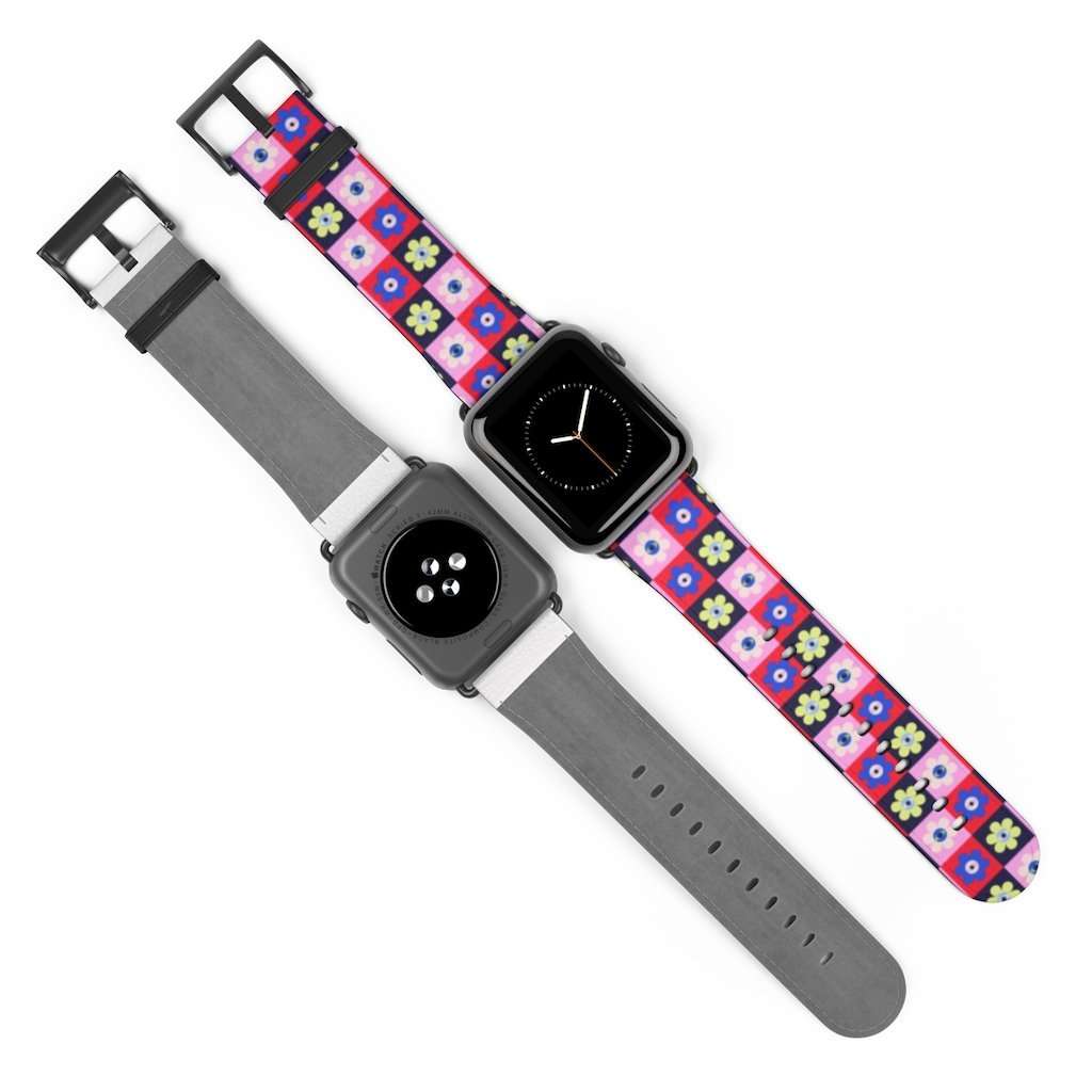 Checkered Eye Flower Print Apple Watch Band - HAYLEY ELSAESSER 