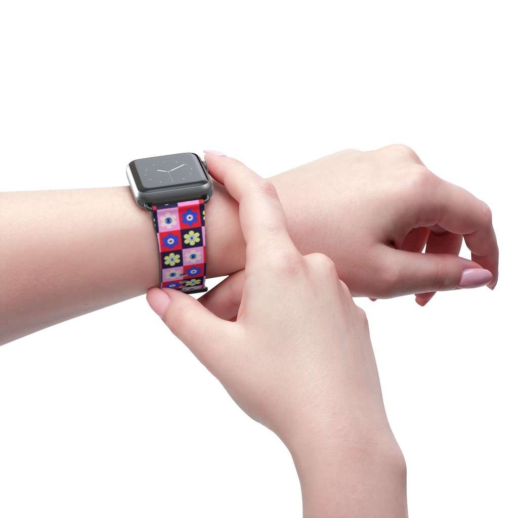 Checkered Eye Flower Print Apple Watch Band - HAYLEY ELSAESSER 
