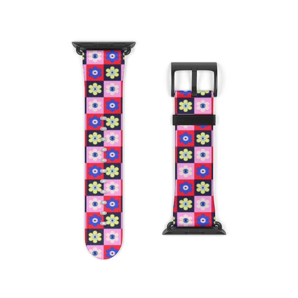 Checkered Eye Flower Print Apple Watch Band - HAYLEY ELSAESSER 