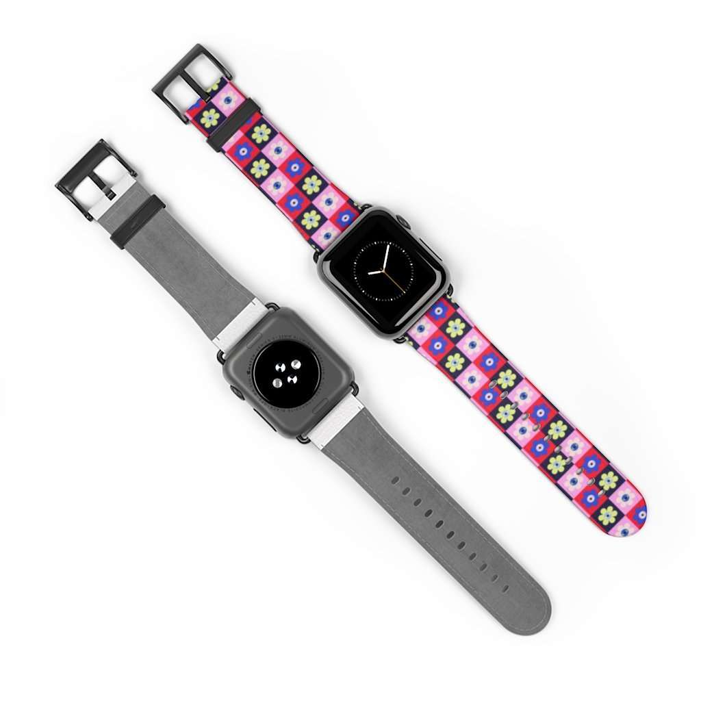 Checkered Eye Flower Print Apple Watch Band - HAYLEY ELSAESSER 