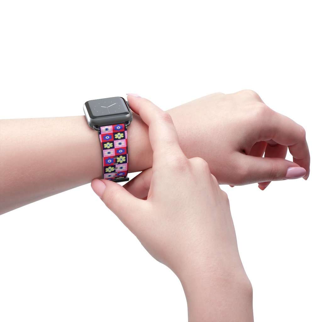 Checkered Eye Flower Print Apple Watch Band - HAYLEY ELSAESSER 