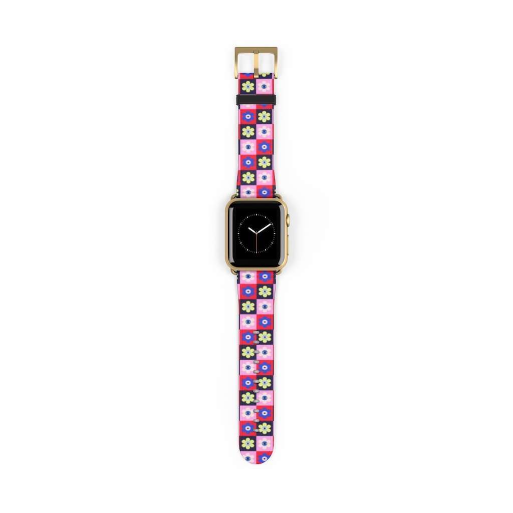 Checkered Eye Flower Print Apple Watch Band - HAYLEY ELSAESSER 