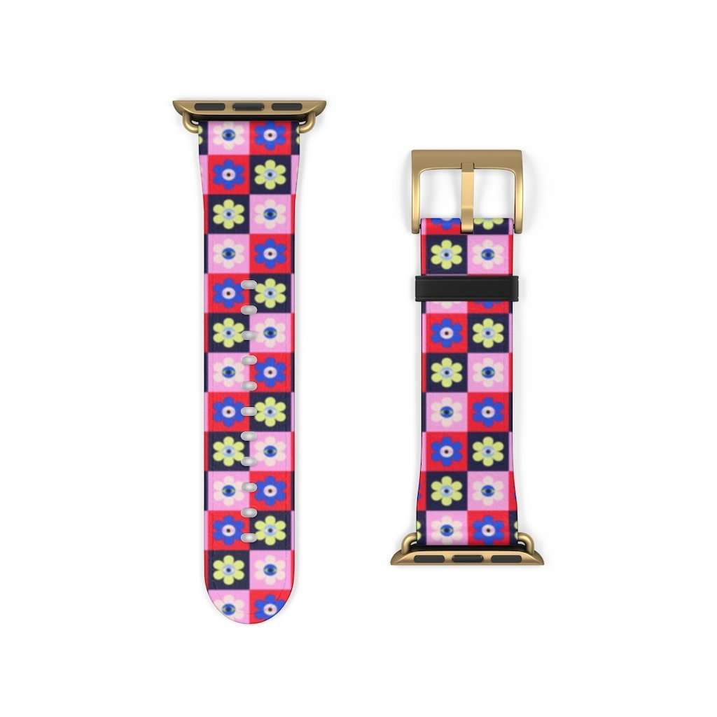 Checkered Eye Flower Print Apple Watch Band - HAYLEY ELSAESSER 