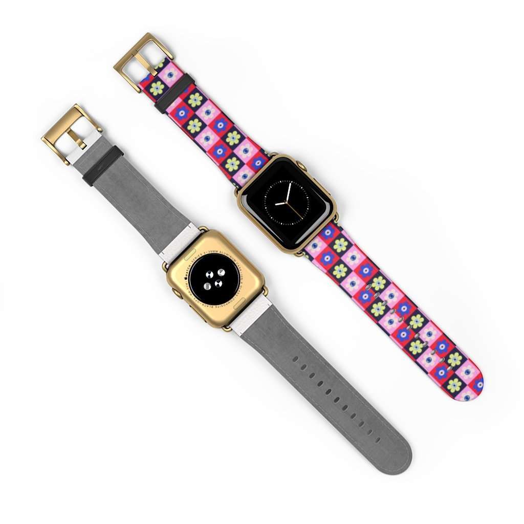 Checkered Eye Flower Print Apple Watch Band - HAYLEY ELSAESSER 