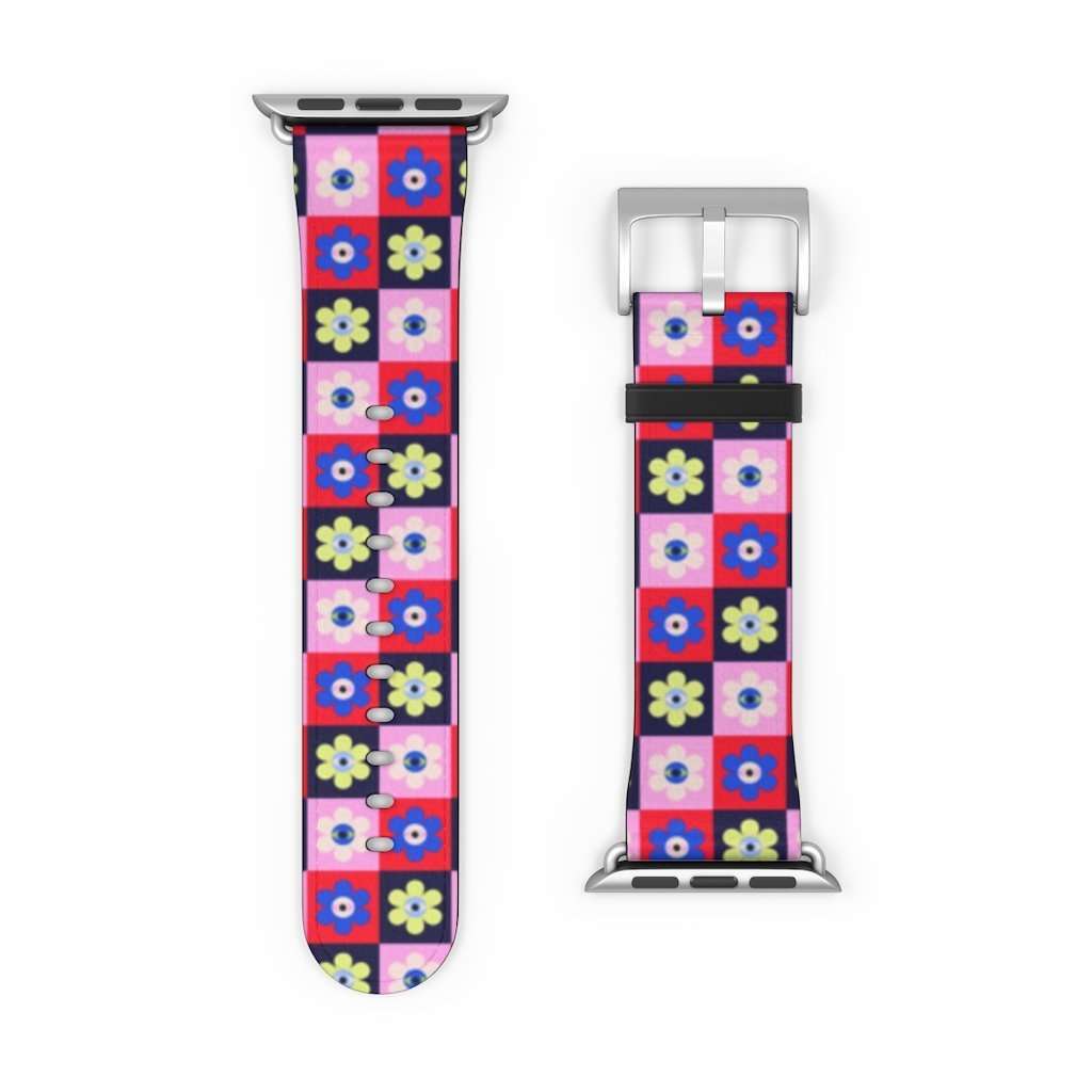 Checkered Eye Flower Print Apple Watch Band - HAYLEY ELSAESSER 