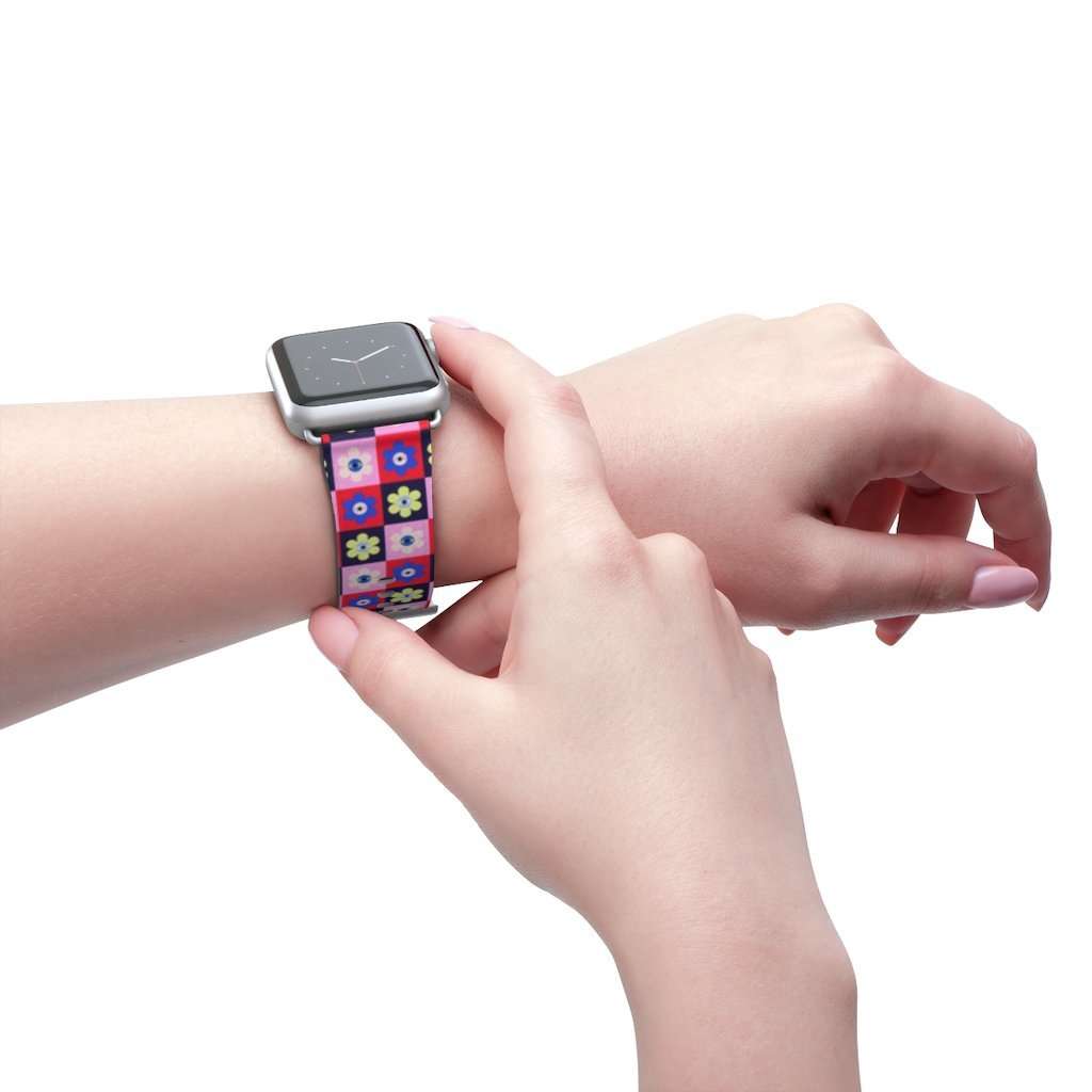 Checkered Eye Flower Print Apple Watch Band - HAYLEY ELSAESSER 