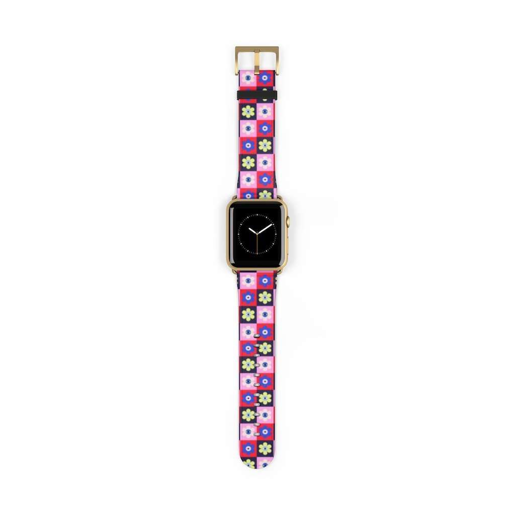 Checkered Eye Flower Print Apple Watch Band - HAYLEY ELSAESSER 