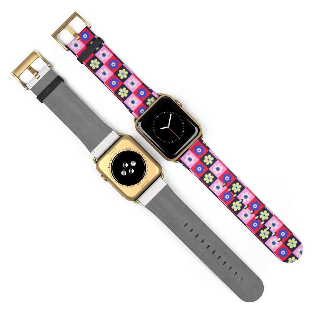 Checkered Eye Flower Print Apple Watch Band - HAYLEY ELSAESSER 