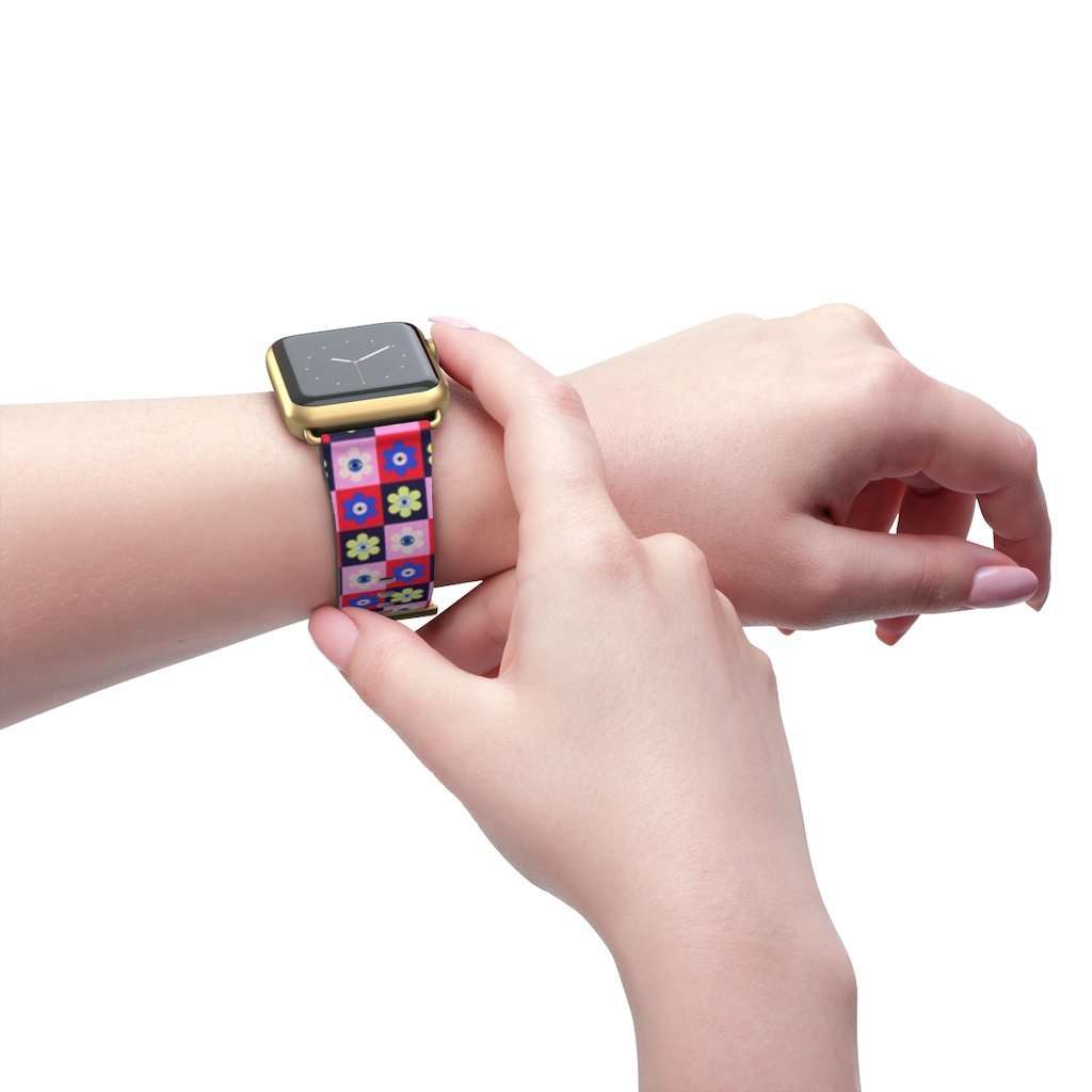 Checkered Eye Flower Print Apple Watch Band - HAYLEY ELSAESSER 