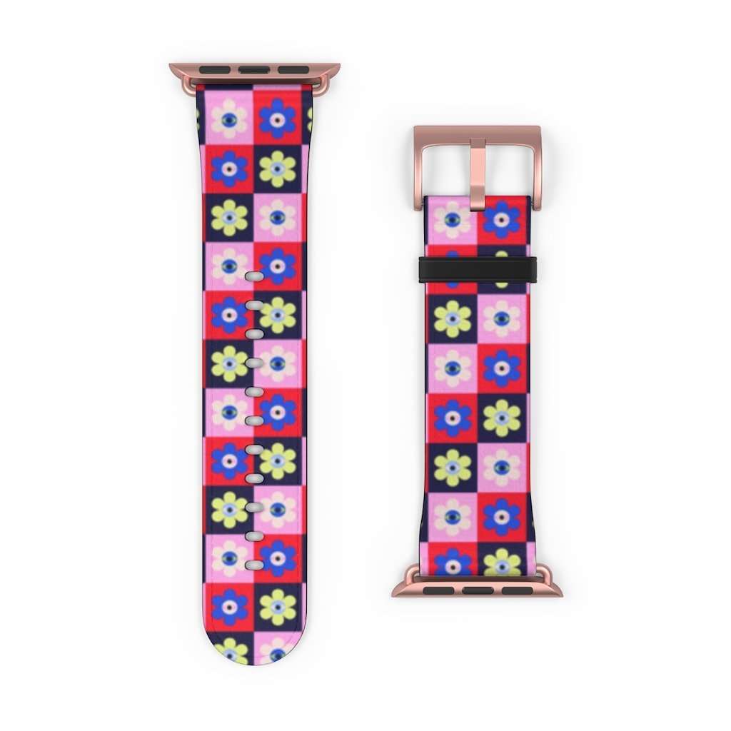 Checkered Eye Flower Print Apple Watch Band - HAYLEY ELSAESSER 