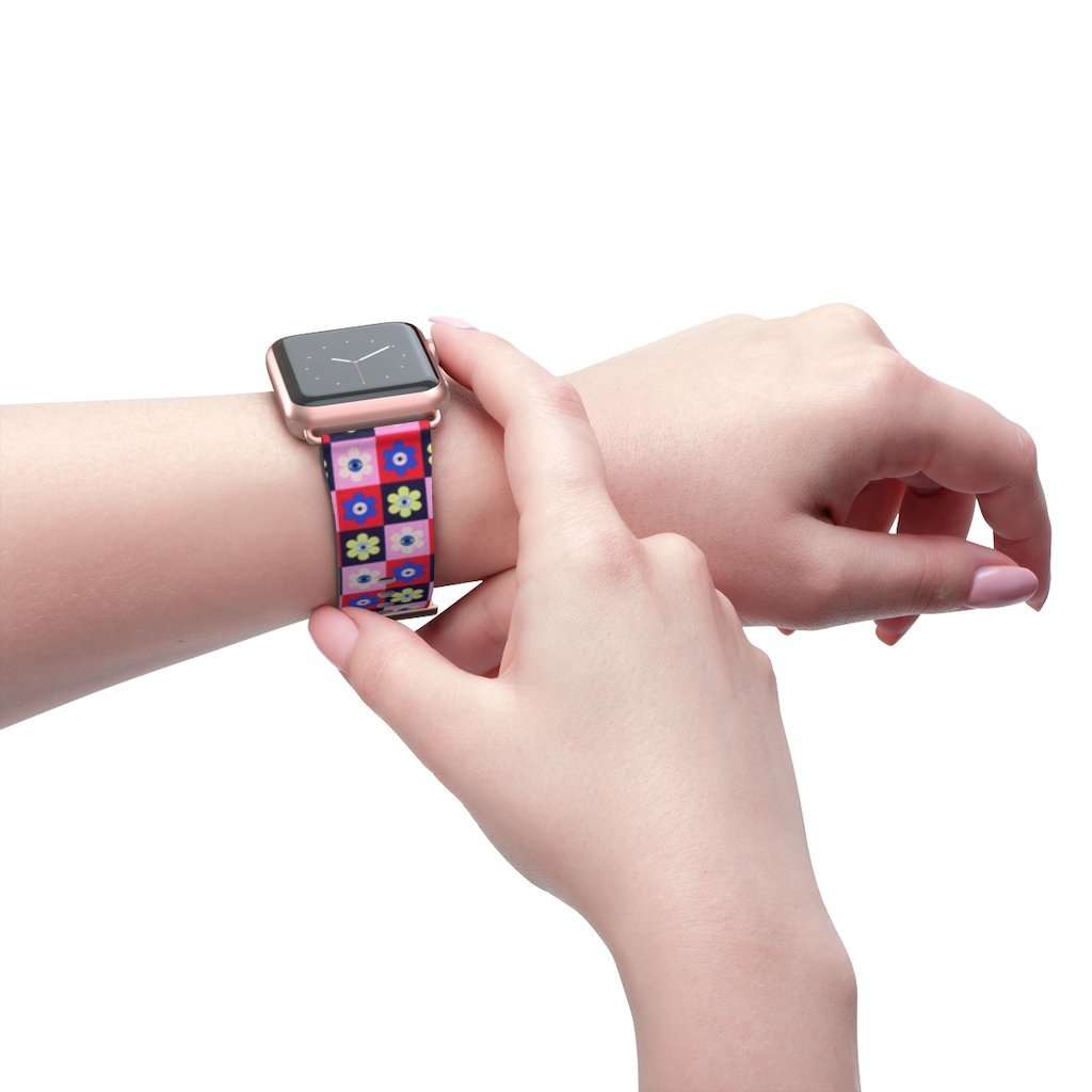 Checkered Eye Flower Print Apple Watch Band - HAYLEY ELSAESSER 