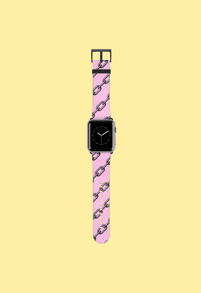 Pink Chain Print Apple Watch Band - HAYLEY ELSAESSER 