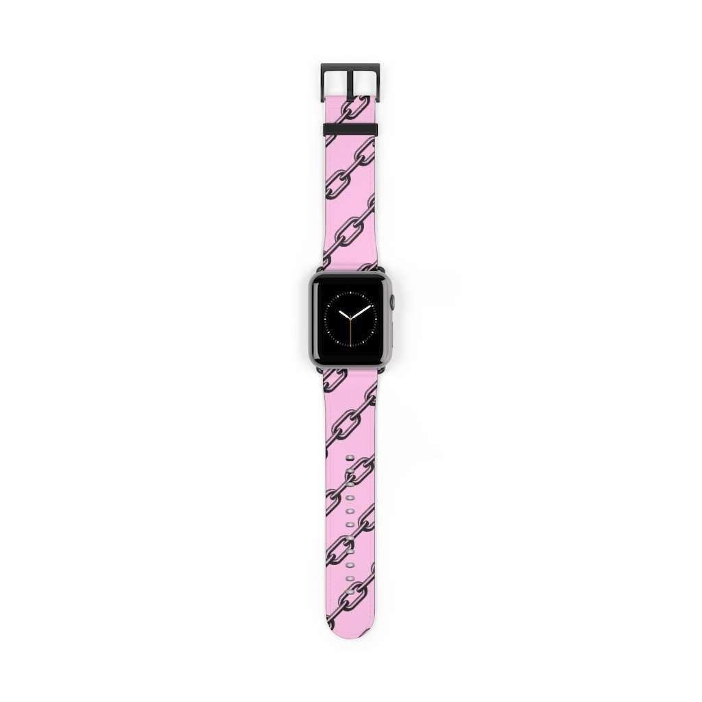 Pink Chain Print Apple Watch Band - HAYLEY ELSAESSER 