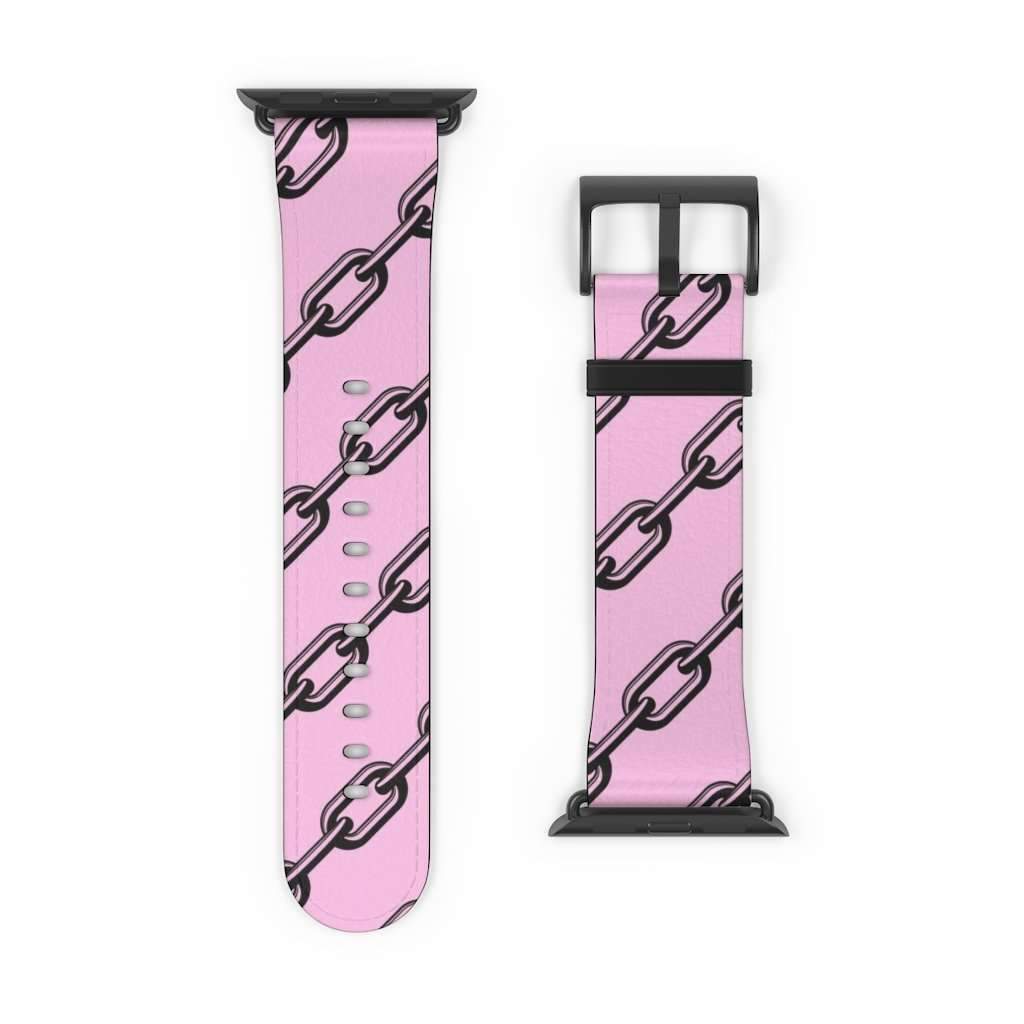 Pink Chain Print Apple Watch Band - HAYLEY ELSAESSER 