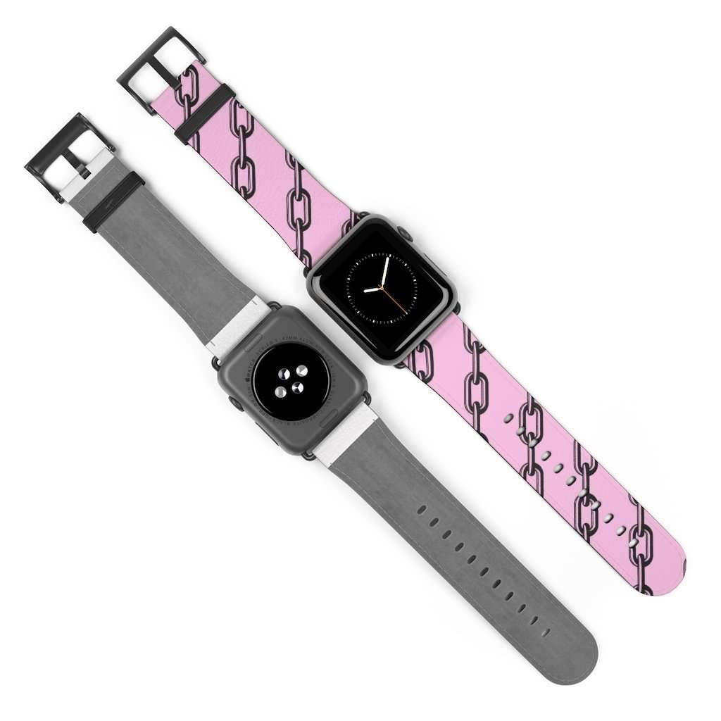 Pink Chain Print Apple Watch Band - HAYLEY ELSAESSER 