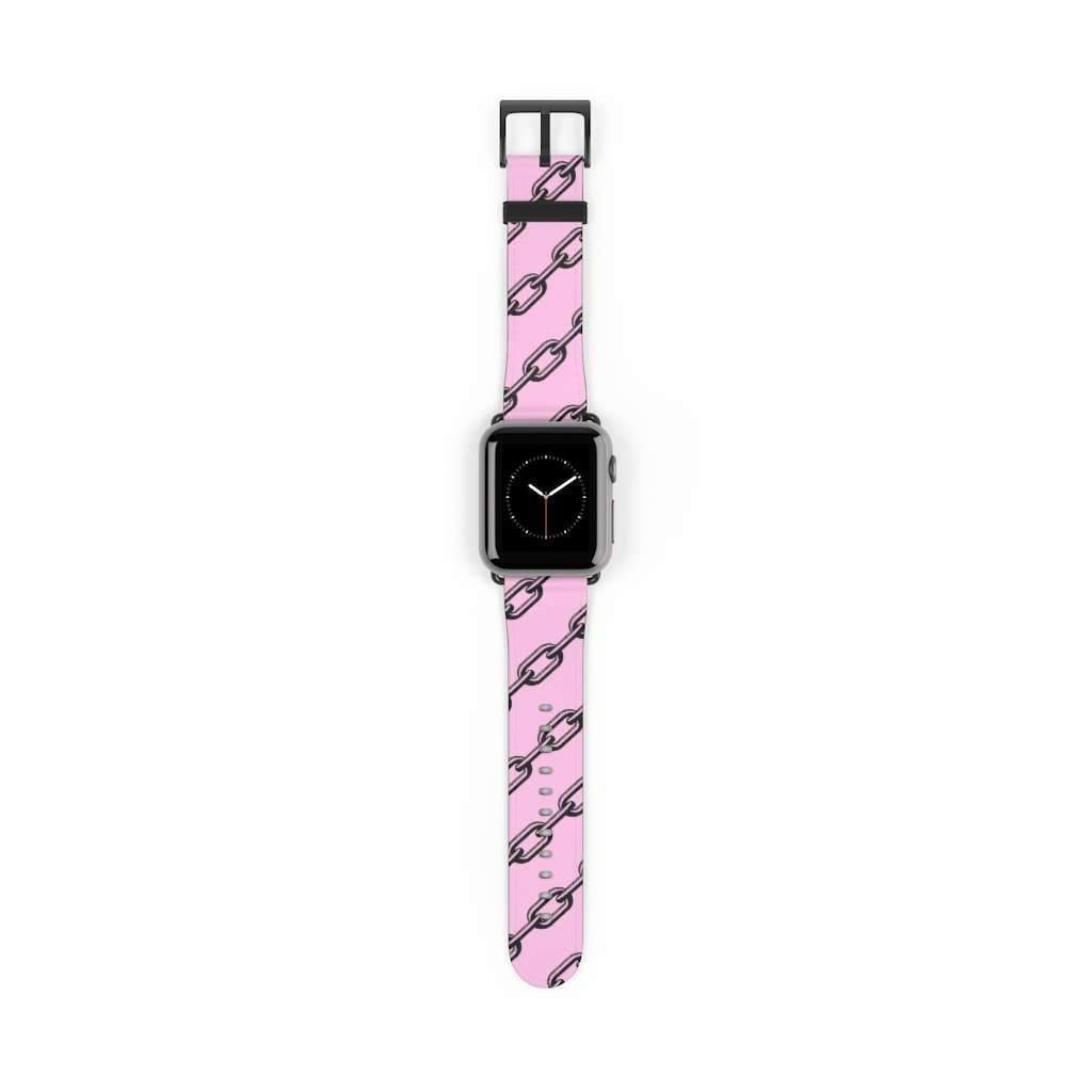 Pink Chain Print Apple Watch Band - HAYLEY ELSAESSER 