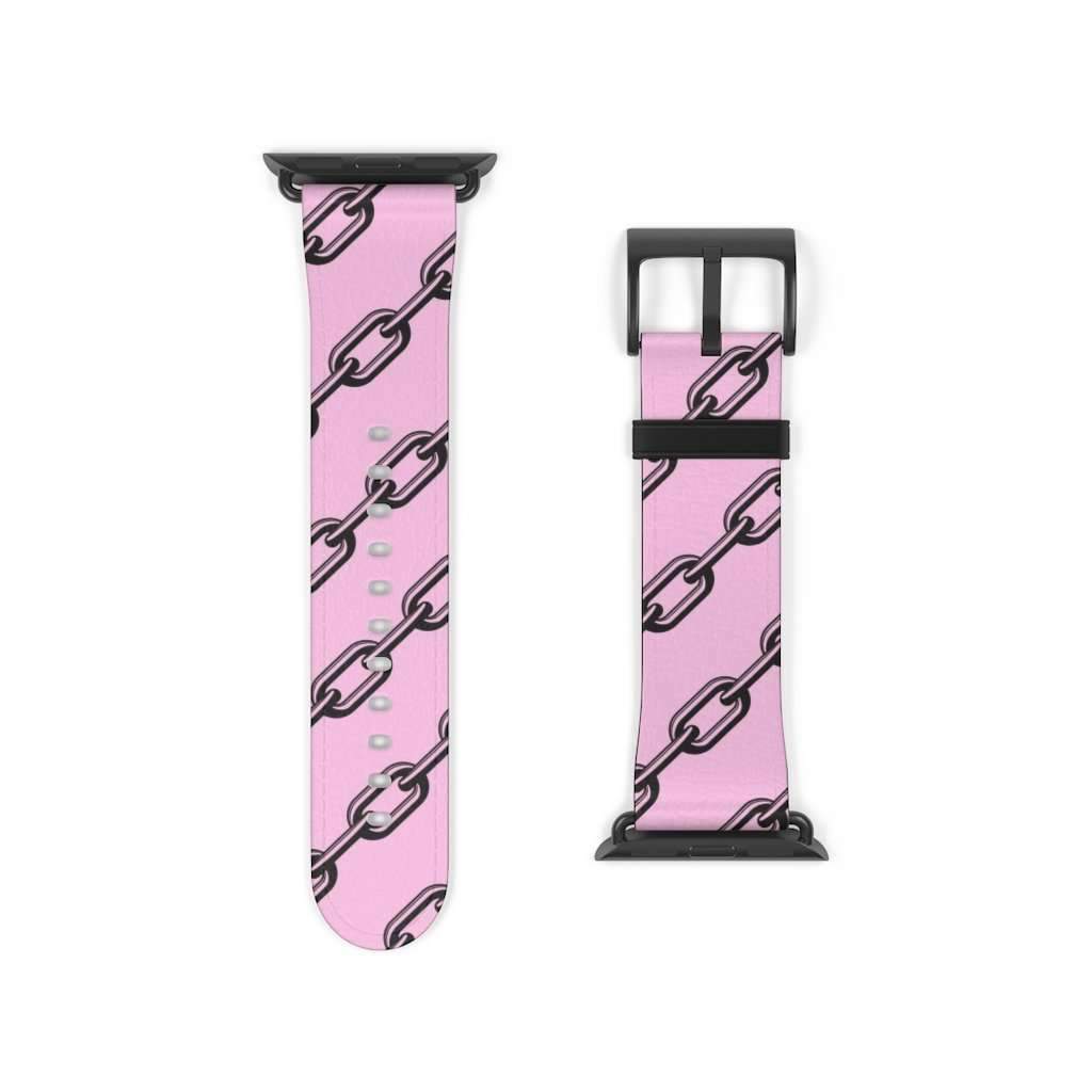 Pink Chain Print Apple Watch Band - HAYLEY ELSAESSER 