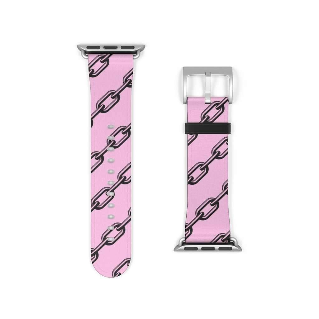 Pink Chain Print Apple Watch Band - HAYLEY ELSAESSER 