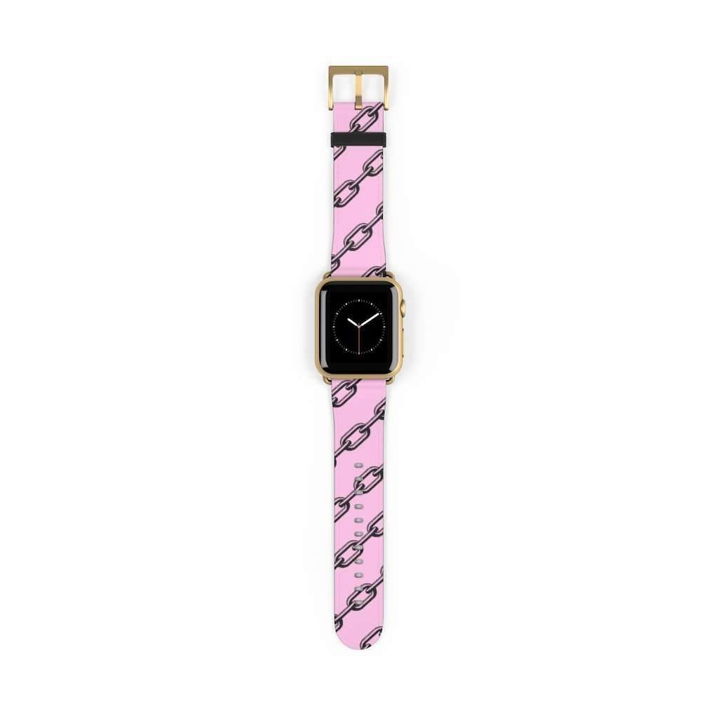 Pink Chain Print Apple Watch Band - HAYLEY ELSAESSER 